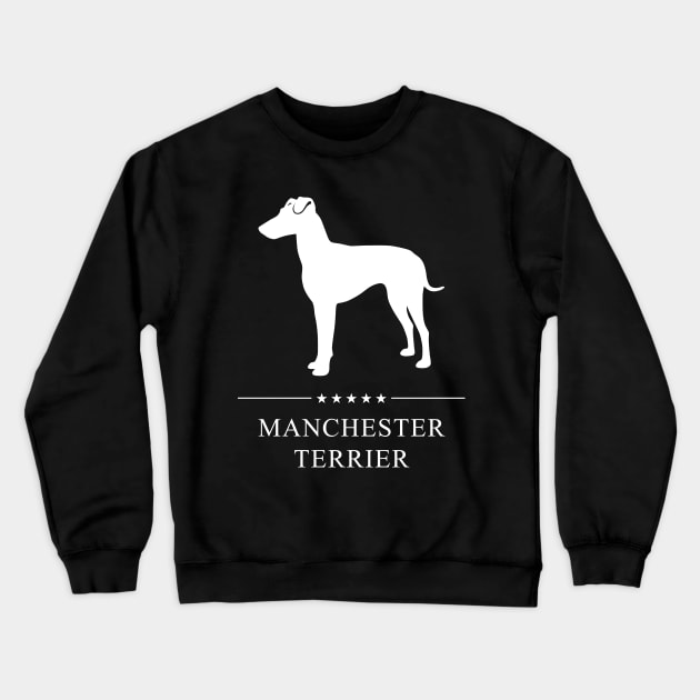 Manchester Terrier Dog White Silhouette Crewneck Sweatshirt by millersye